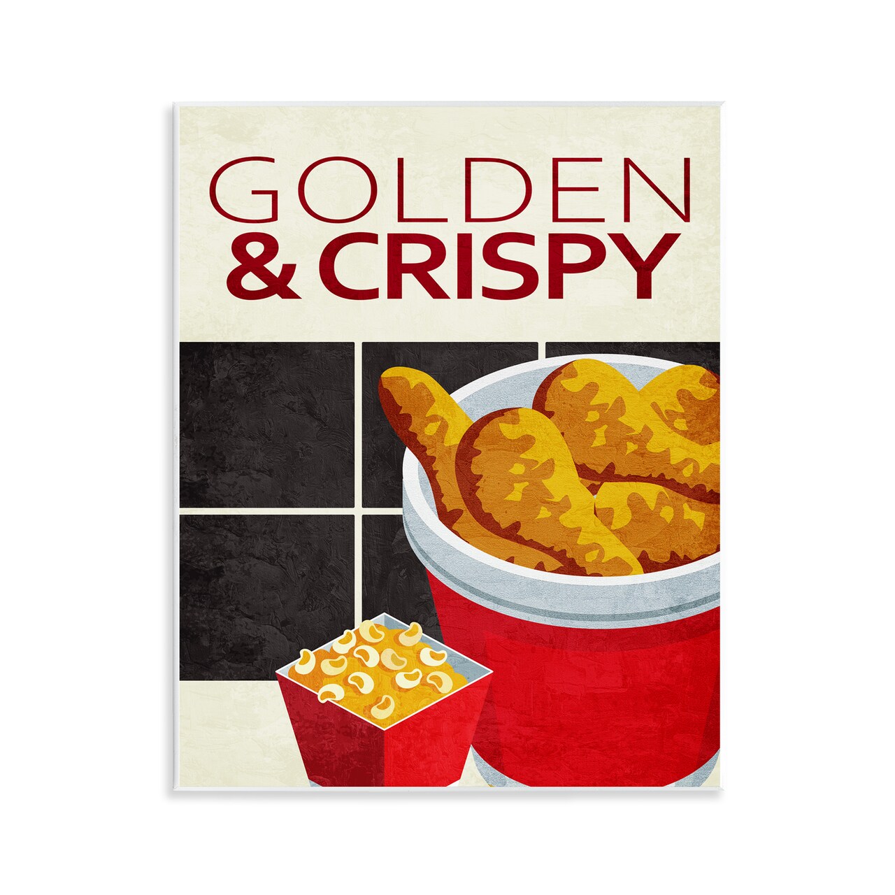Stupell Industries Golden & Crispy Fried Food Wall Plaque Design by Kim Allen